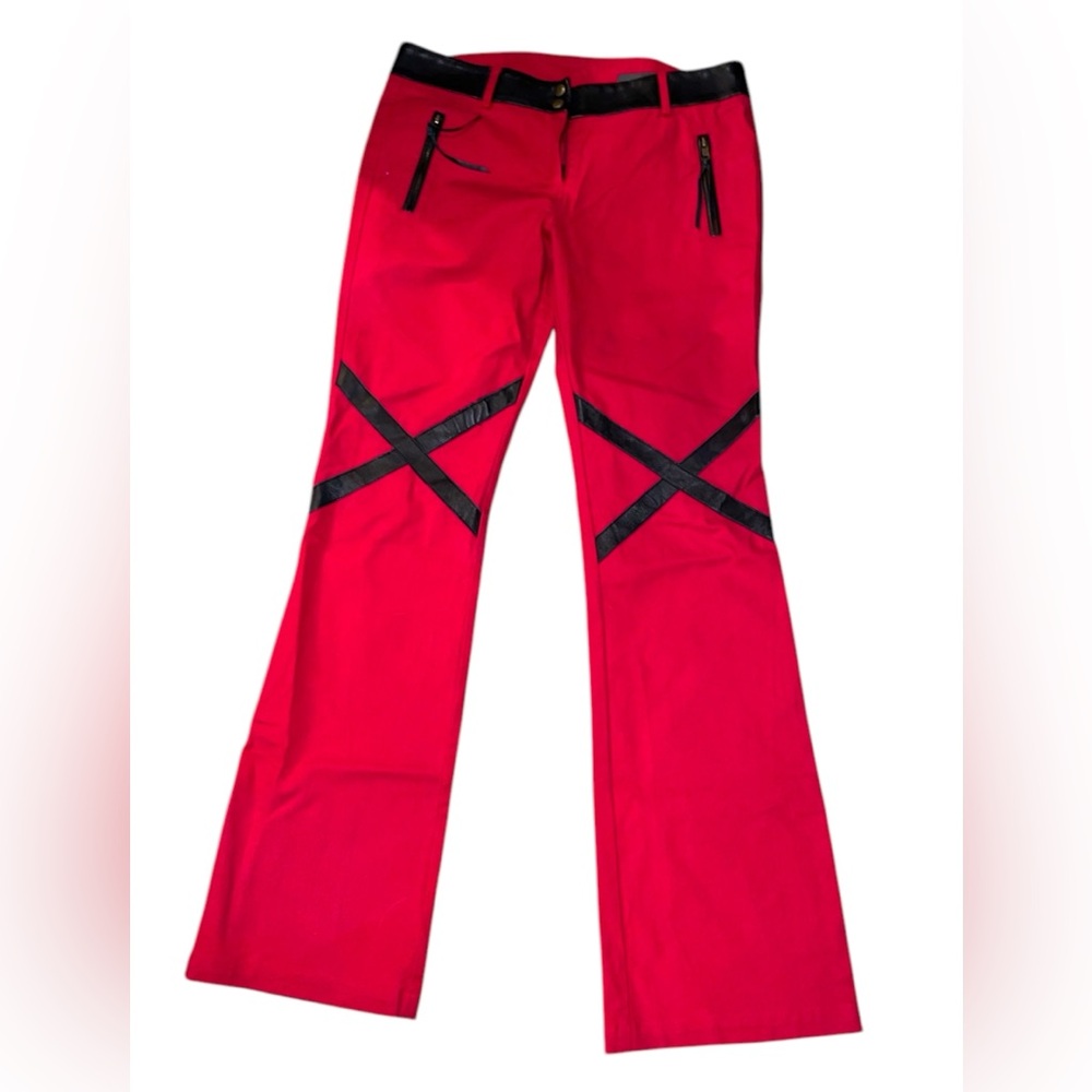 Y2K Boaz leather trim pants